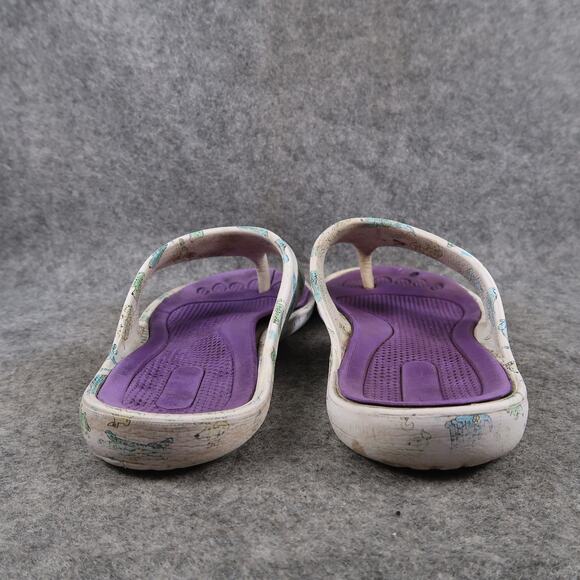 Casual Shoes Womens 40 Sandals Flip Flops Slip On Flat Dog Print Comfort Active - Picture 4 of 10